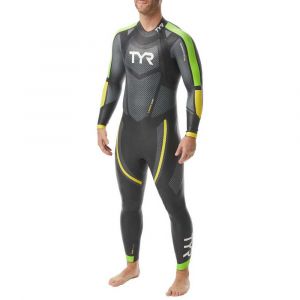 TYR Combinaison de triathlon neoprene hurricane cat 5 noir vert jaune s