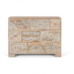 Image de Commode à dix tiroirs en bois de manguier