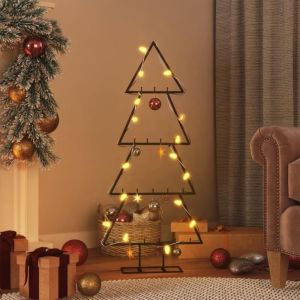 VidaXL Arbre de Noël en métal pour décoration noir 90 cm 359592