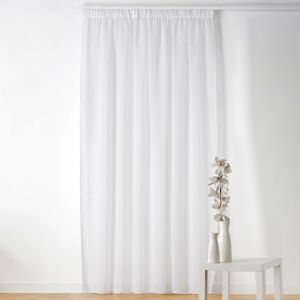 LINDER Voilage Bouclette - Finition Galon Fronceur - Coloris Blanc Neige - Grande Largeur 240x260cm - 100% Polyester - Collection Boucline