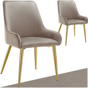 TecTake Chaise rembourr&eacute;e en velours, rembourr&eacute; forme ergonomique avec dossier haut