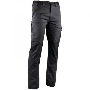 LMA Pantalon Vulcain stretch avec poches genouill&egrave;res gris sombre / noir T 42 - 1822
