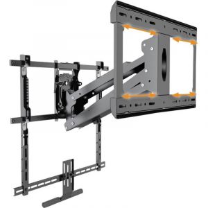My Wall HP55AL Support Mural pour t&eacute;l&eacute;viseur r&eacute;glable en Hauteur avec m&eacute;canisme &agrave; Ressort, &eacute;crans de 42 &agrave; 65 Pouces, Support TV avec Support de Barre de Son, Support Mural inclinable et pivotant