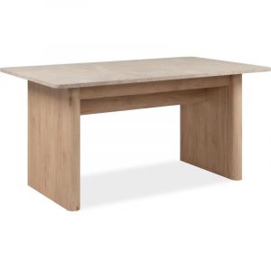 Image de Calicosy Table à manger extensible décor chêne jackson hickery et travertin L160-200 cm - sai