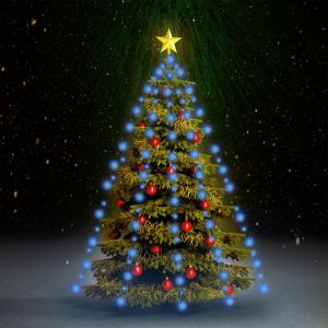 Image de VidaXL Guirlande lumineuse d'arbre de Noël 150 LED Bleu 150 cm