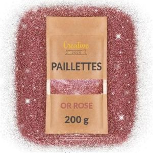 Paillettes pour ongles - Paillette décoration - Poudre de paillettes - Or rose - 200g
