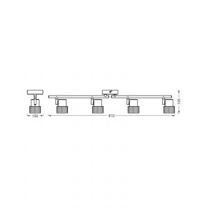 Osram Decor spot cork, 4 x 3,4W, 920lm, blanc, spot, têtes réglables, utilisation polyvalente, spot d'intérieur, ampoules led remplaçables, dimmable, ton