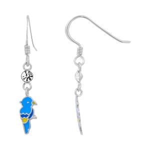 Cleor Pendants d'oreilles en argent 925/1000 avec cristaux - argenté