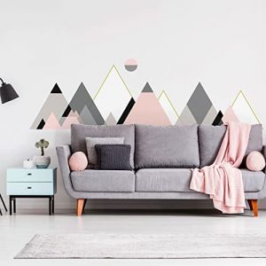Stickers muraux - Décoration chambre salon - Autocollant Sticker mural géant montagnes scandinaves LIVINGSTON - 120x180cm