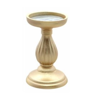 Ruedelafete Porte-bougie en bois 17cm, Or