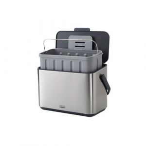 Joseph joseph Collect Poubelle &agrave; Compost 4 litres, Bac de D&eacute;chets Alimentaires, avec Couvercle et Poign&eacute;e et Rangement pour Sacs Poubelle, Seau Amovible, Filtre Anti-Odeurs et 3 Sacs Inclus