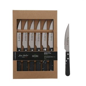 Jean Dubost Coffret de 6 couteaux grill Sense Black Edition