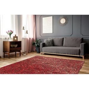 Arte Espina Paris Prix - Tapis En Cuir Fait Main finish Rouge & Or 200 X 290 Cm