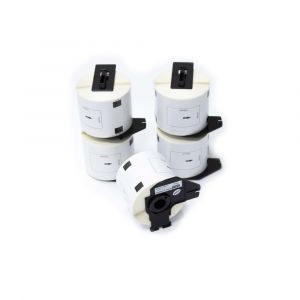 Vhbw 5x Rouleau d' étiquettes autocollantes pour Brother P-Touch QL-1050, QL-1050N, QL-1060, QL-1060N, QL-500, QL-500