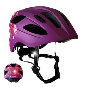 Casque velo enfant 6 12 ans coeur violet crazy safety certifie en1078