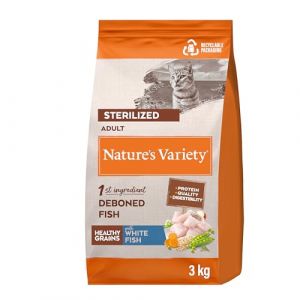 Nature's Variety Healthy Grains - Croquettes pour Chat Stérilisé - Poisson Blanc - 3kg