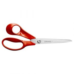 Fiskars Classic Ciseaux de Bricolage Universels, Pour Gaucher, Longueur Totale : 21 cm, Vis Torx Améliorée et Poignée Plus Ergonomique, Acier de Qualité/Plastique, Rouge, 1075037