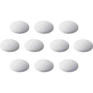 Metafranc 431816 Lot de 10 butoirs de porte autocollants Blanc &Oslash; 40 mm