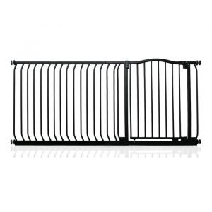 Safetots Barrière De Sécurité Supérieure Avec Design Courbé, Barrière De Sécurité À Pression Pour Escaliers, Portes, Couloirs Et Espaces Pour Bébés, 171cm - 180cm, Couleur Noir Mat