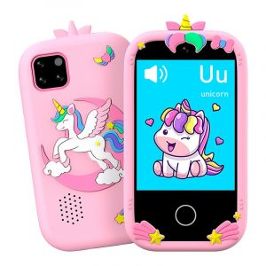 Dam T&eacute;l&eacute;phone pour enfants avec 18 jeux et apprentissage en anglais.