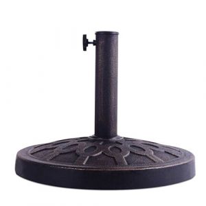 COSTWAY de Parasol Rond en Résine Bronze Support pour Parasol pour Diamètre de 38mm ou 48mm pour Terr e, Cour, Jardin