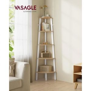 VASAGLE Étagère d'Angle, Bibliothèque 5 Niveaux, Étagère Échelle, Meuble de Rangement, Porte-plante pour Salon, Style Industriel, avec Cadre en