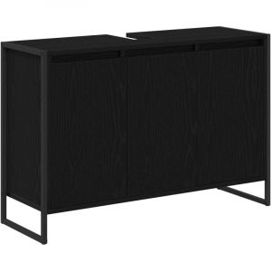 VidaXL Cabinet de salle de bain avec porte Chêne noir 90 x 30 x 60 cm