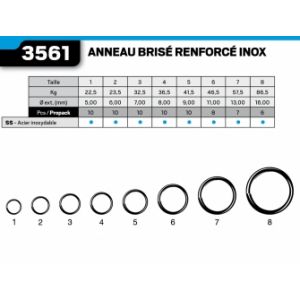Vmc ANNEAUX BRISES RENFORCES RONDS 3561S - INOX - PACK Nº4