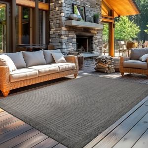 Tapis d'ext&eacute;rieur 80x150 cm Noir Tapis balcon cuisine et terrasse unicolore en tissage plat r&eacute;sistant aux intemp&eacute;ries