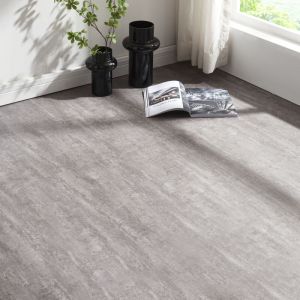 Neu.holz - Revêtement de sol vinyle spc à clipser Aldire 40 planches 7,442 m² imitation pierre gris