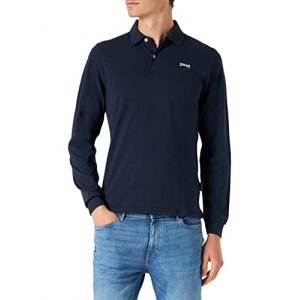 Schott Polo à manches longues Bleu - Couleur Bleu - Taille XXL