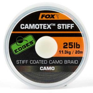 Fox Edges Camotex Stiff 20lb - 20m Tresse de Pêche Ligne Multibrins PE Dyneema Bobine Spinning Carpe Mer