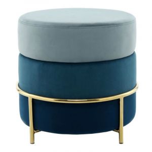 Pouf Rond Design En Velours matilda 48cm Bleu Prix