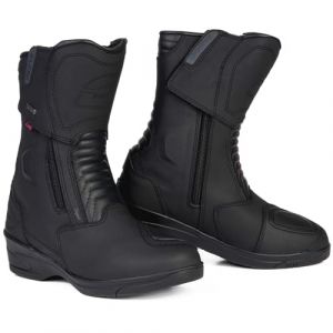 OZONE MOTO Rapid High Heel Lady Bottes de Moto Femme | Cuir PU | Membrane Hipora Imperm&eacute;able | Talon de 7 cm | 2 Longues Fermetures &eacute;clair | Renforc&eacute; Orteils, Talons, Chevilles