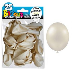 Axho 25 Ballons de baudruche m&eacute;tallis&eacute;s - Blanc