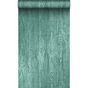 Origin Wallcoverings papier peint imitation bois vert émeraude - 53 cm x 10,05 m - 347557