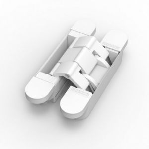 Paumelles techniques invisibles L7 finition blanc mat en zamak Neo Argenta