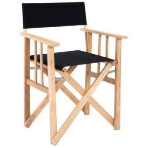 Fauteuil pliable r&eacute;alisateur en eucalyptus noir