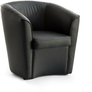 Image de Dmora - Chaise longue Dabbiat, Chaise longue, 100% Made in Italy, Fauteuil relax en éco-cuir, Cm 70x60h74, Noir