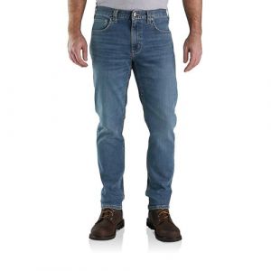 Carhartt Jean pour Homme Rugged Flex Relaxed Fit Low Rise 5 Poches Tapered Jean, Arcadie, W30