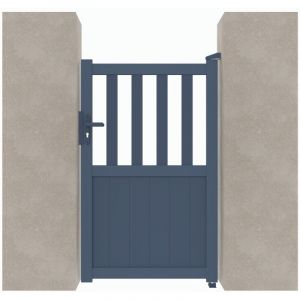 Portillon aluminium Semi-Ajour&eacute; C01 Gris 7016 - Largeur entre piliers 1048mm - Hauteur 1600mm