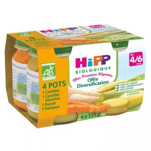 HiPP Biologique Mes premiers Légumes Offre diversification 4 x 125g - dès 4/6 mois