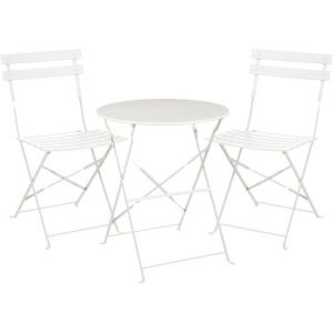 Mica Decorations Ensemble bistro Laurence - Lot de 3 - Métal - Blanc