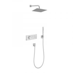 Jacob Delafon Colonne de douche encastrée thermostatique Grands Boulevards carrée chromée
