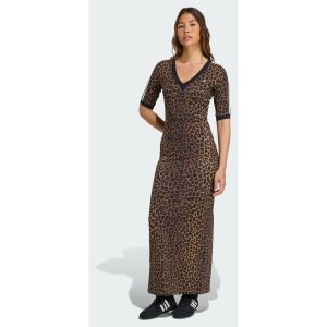 Adidas Originals Robe maxi col en V léopard, pointure XX-Small - Taille XX-Small