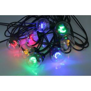 Image de Leblanc Guirlande extérieure guinguette 10 LED multicolores avec filament longueur 5m Trad...