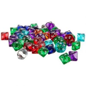 Philos 10-SIDED, TRANSPARENT, DICE, 50ER BAG