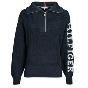 Tommy Hilfiger Pull PLACED HILFIGER 1/2 ZIP SWEATER - Couleur S,M,L,XS - Taille Marine