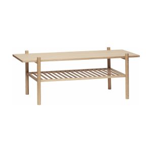 Table basse avec étagère à lattes en chêne clair - Hübsch