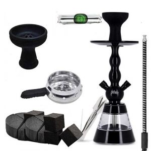 No Name Pack chicha alu 912 bk et chauffe charbon et tuyau et manche marrakech et foyer silicone vortex et charbon